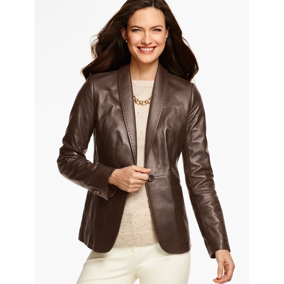 DANIER Italian Leather Brown Blazer - Picture 14 of 14